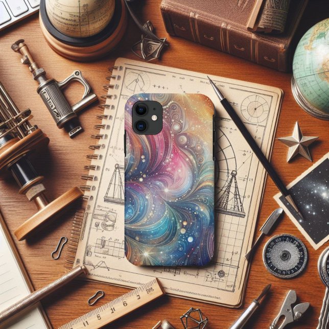 Capa Para iPhone 11 Redemoinhos e Faíscas de Arco-Íris Abstrato (Criador carregado)