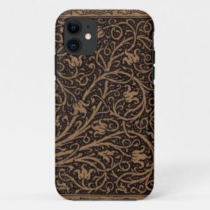Capa Para iPhone 11 Redemoinhos florais de Brown do vintage