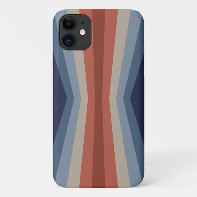 Capa Para iPhone 11 Reflexão arco-íris no estilo retrô (Verso)
