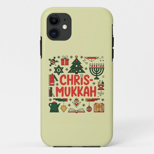Capa Para iPhone 11 Religião Judia de Natal Chrismukkah Hanukkah (Verso)