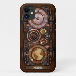 Capa Para iPhone 11 Relógio #1B do vintage de Steampunk