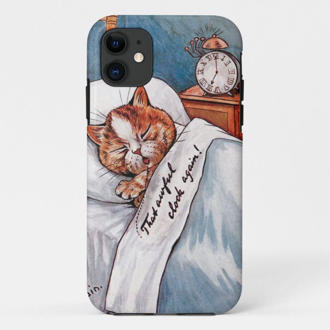 Capa Para iPhone 11 Relógio de alarme ruidoso, Louis Wain (Verso)