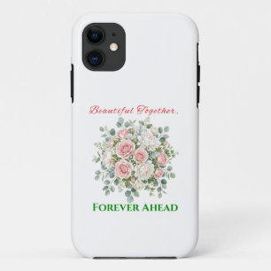 Capa Para iPhone 11 Relógio de Noiva com Estampa Floral Elegante