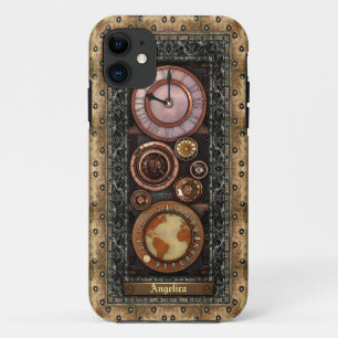 Capa Para iPhone 11 Relógio elegante de Steampunk do vintage