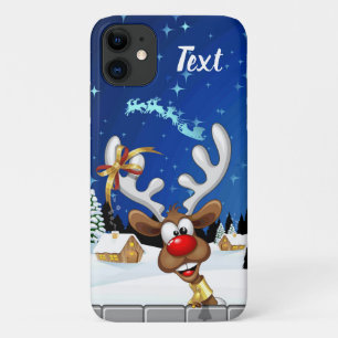 Capa Para iPhone 11 Rena Fofa Espiando Meme de Natal