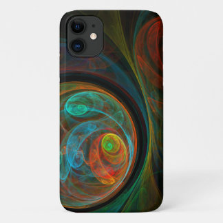 Capa Para iPhone 11 Renascimento de Abstrato de Arte Azul