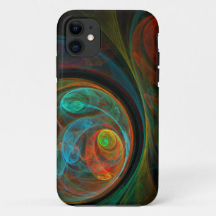 Capa Para iPhone 11 Renascimento de Abstrato de Arte Azul