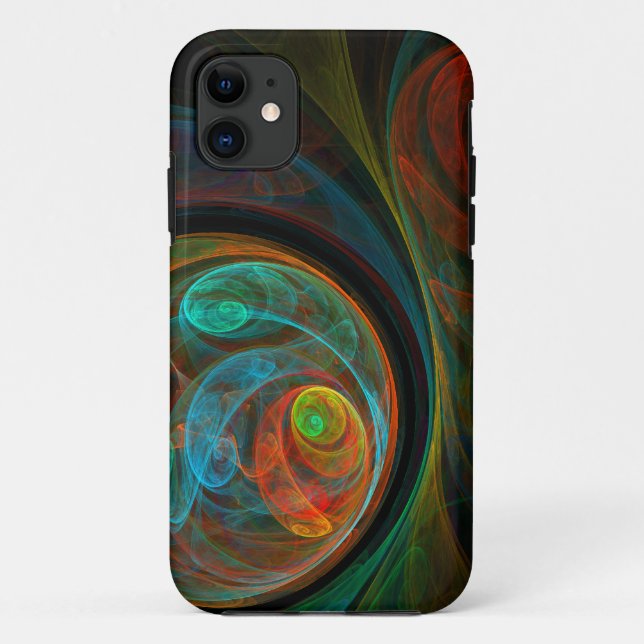 Capa Para iPhone 11 Renascimento de Abstrato de Arte Azul (Verso)