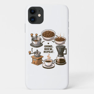 Capa Para iPhone 11 Repetição de Renovação do Grind Brew