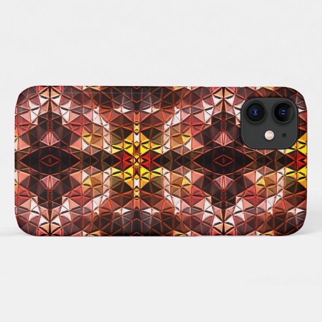 Capa Para iPhone 11 Repetido de triângulo vermelho que gera formas est (Verso (horizontal))