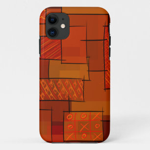 Capa Para iPhone 11 Retângulos, padrão de retalhos, rabisco. Colcha 