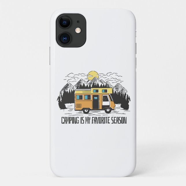 Capa Para iPhone 11 Retiro de Campervan na Montanha (Verso)