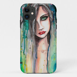 Capa Para iPhone 11 Retrato Abstrato de Mulher em Arte Fantasia de Aqu