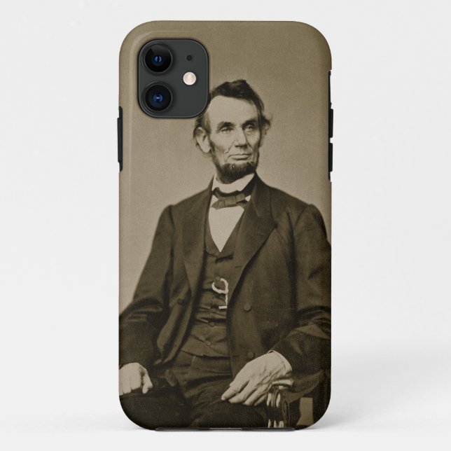 Capa Para iPhone 11 Retrato de Abraham Lincoln (1809-65) (foto de b/w) (Verso)