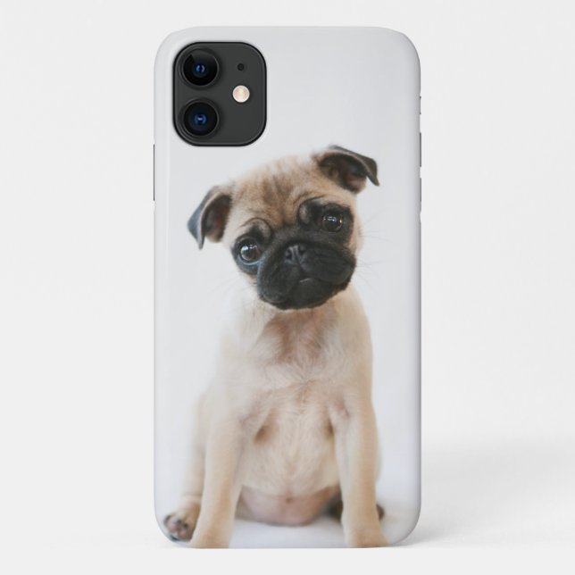 Capa Para iPhone 11 Retrato de Baby Pug (Verso)