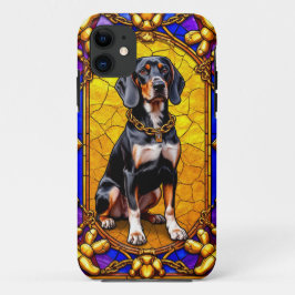 Capa Para iPhone 11 Retrato de Cachorro em Obra de Arte em Vidro Pinta