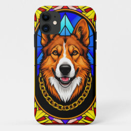 Capa Para iPhone 11 Retrato de Cachorro em Vidro Estampado