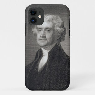Capa Para iPhone 11 Retrato de Thomas Jefferson, gravado pelo Br de