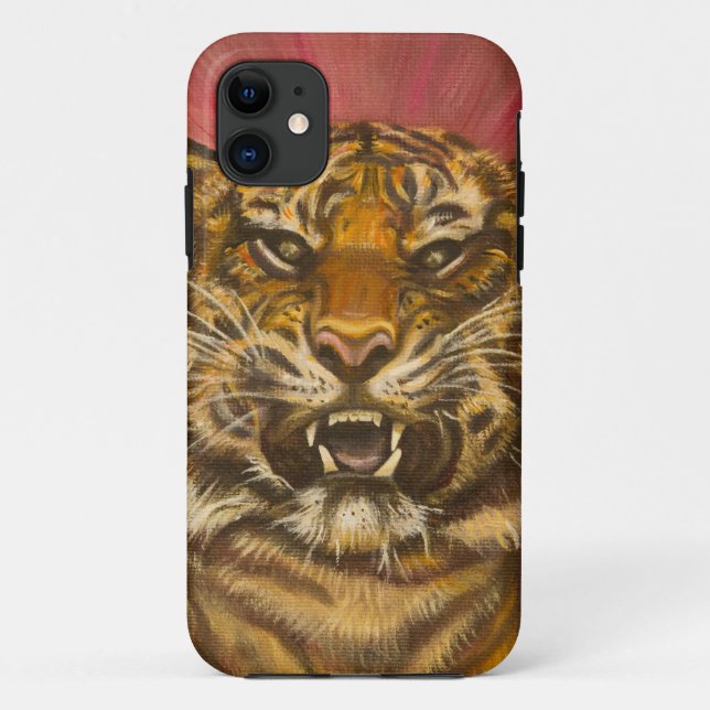 Capa Para iPhone 11 Retrato do Tigre Crescente (Verso)