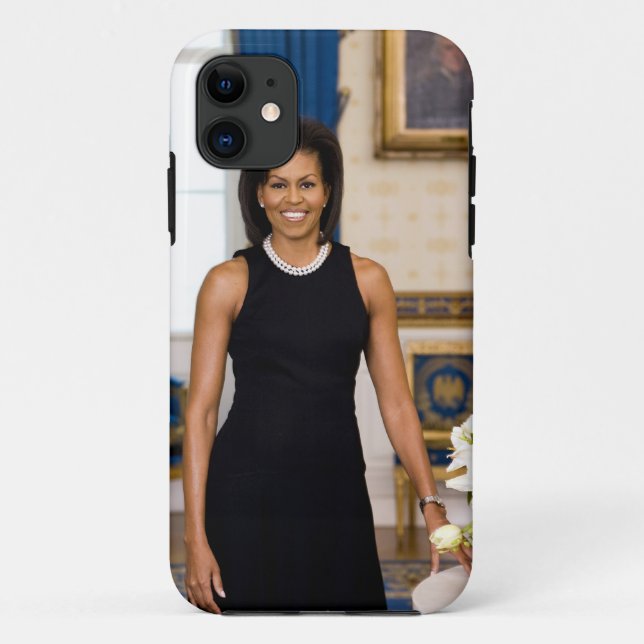 Capa Para iPhone 11 Retrato oficial da primeira senhora Michelle Obama (Verso)
