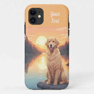 Capa Para iPhone 11 Retriever de ouros em lago