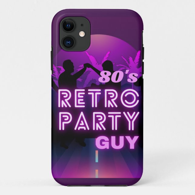 Capa Para iPhone 11 Retro 80s Disco Dance Party Neon Purple Funky (Verso)