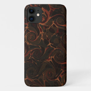 Capa Para iPhone 11 Retro Brown Swirls