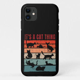 Capa Para iPhone 11 Retro de Coleta de Gatos