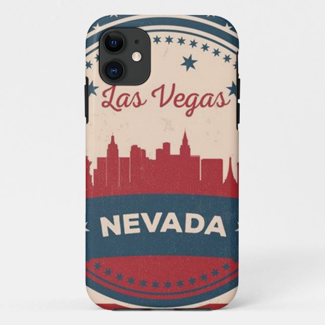 Capa Para iPhone 11 Retro Las Vegas Skyline (Verso)