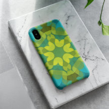 Retro Mandala Flor Verde Amarelo e Azul