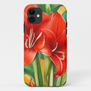 Capa Para iPhone 11 Retro Plant Pop Art Amaryllis