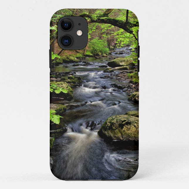 Capa Para iPhone 11 Ribeiro flui através da floresta (Verso)