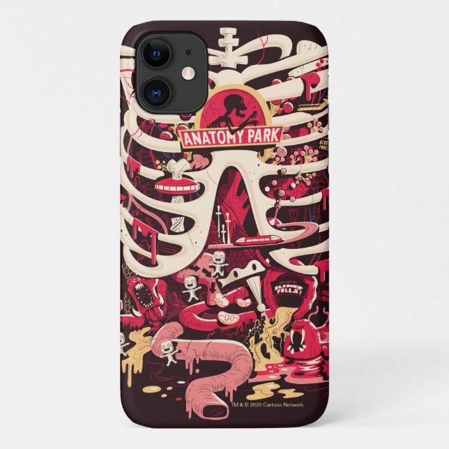 Capa Para iPhone 11 RICK E MORTY™| Gaiola de Costelas do Anatomy Park (Verso)