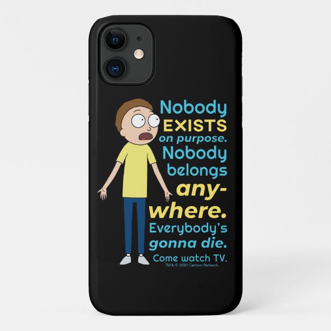 Capa Para iPhone 11 RICK E MORTY™| Ninguém Existe Com Finalidade (Verso)