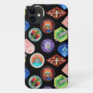 Capa Para iPhone 11 RICK E MORTY™ Padrão de patches externos