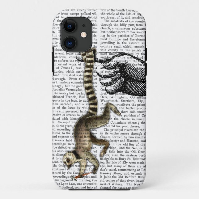 Capa Para iPhone 11 Ring Tailed Lemur no dedo 2 (Verso)