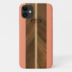 Capa Para iPhone 11 Rocky Point Havaiano Faux Wood Surfboard