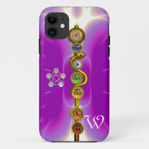 CAPA PARA iPhone 11 ROD DE ASCLEPIUS 7 CHAKRAS,YOGA,ENERGIA ESPIRITUAL