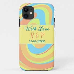 CAPA PARA iPhone 11 RODELA DE PASTEL RETRÔ ADICIONAR NOME LETRA DATA