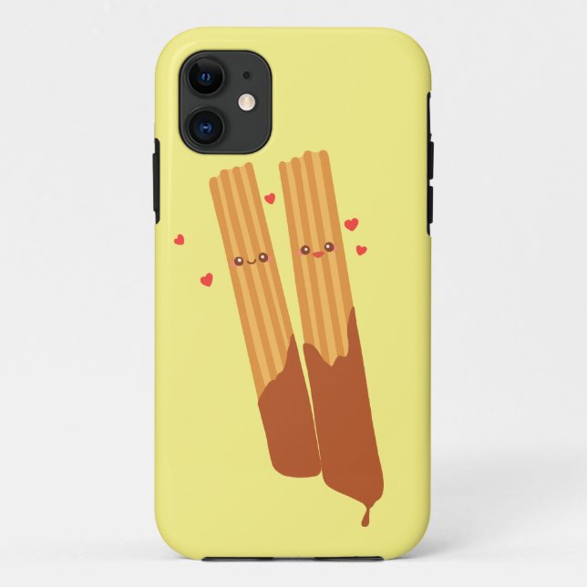Capa Para iPhone 11 Românico Sugário - Churros Espanhóis Com Chocolate (Verso)