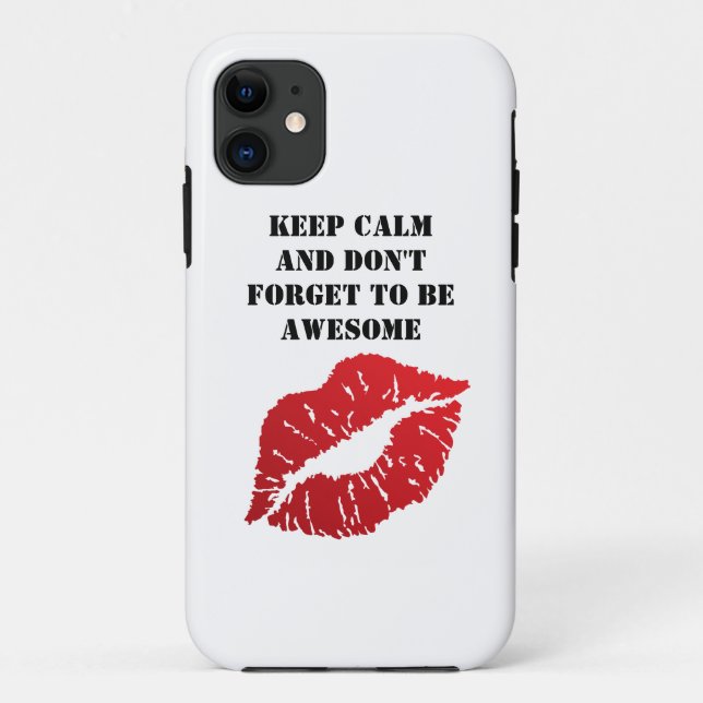 Capa Para iPhone 11 Romantic chic luxe red lips (Verso)