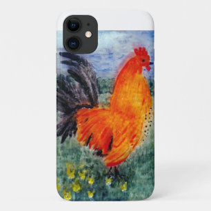 Capa Para iPhone 11 Rooster Chicken Art
