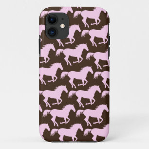 Capa Para iPhone 11 Rosa 311 & impressão do cavalo de Brown