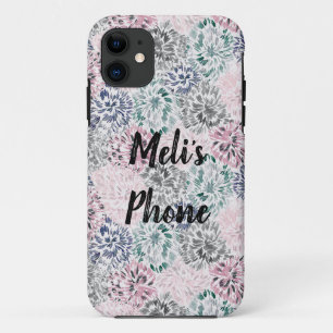 Capa Para iPhone 11 Rosa Abstrato Floral Personalizável