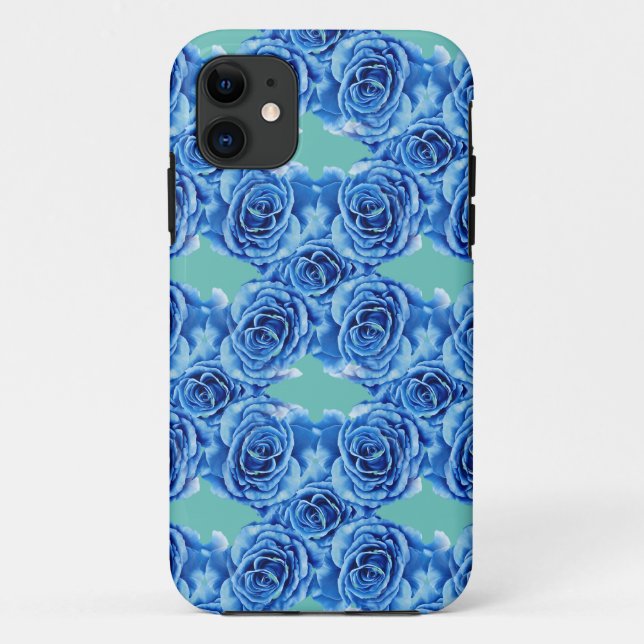 Capa Para iPhone 11 Rosa azul romântico (Verso)