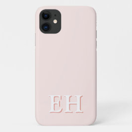 Capa Para iPhone 11 Rosa & Coral | Monograma Inicial Minimalista Moder