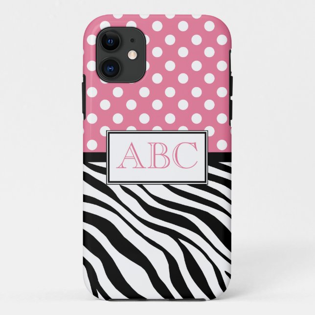 Capa Para iPhone 11 Rosa das bolinhas & caso do iPhone 5 do impressão (Verso)