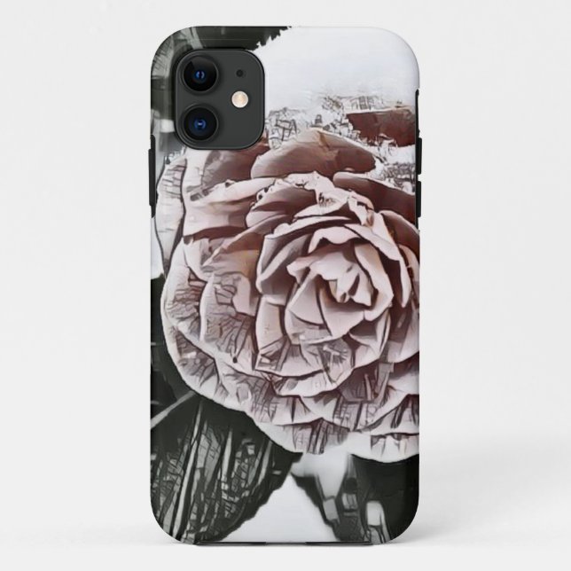 Capa Para iPhone 11 Rosa de Desenho de iPhone / iPad nevado congelado (Verso)