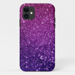 Capa Para iPhone 11 Rosa de Ombre & caixa roxa do brilho