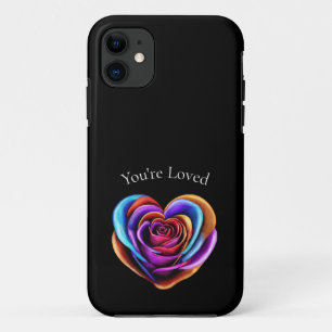 Capa Para iPhone 11 Rosa Dia de os namorados Colorido em Forma de Cora